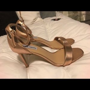 Steve Madden rose gold strapped heels
